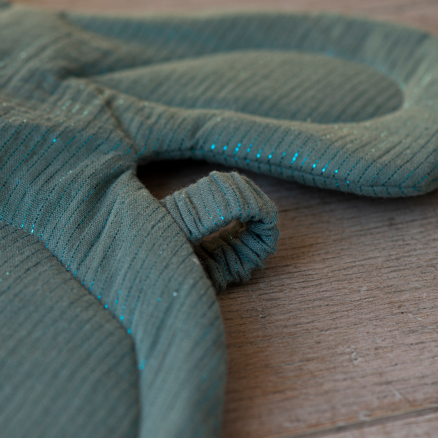 Trekkoord zakje shimmer - Dusty Green