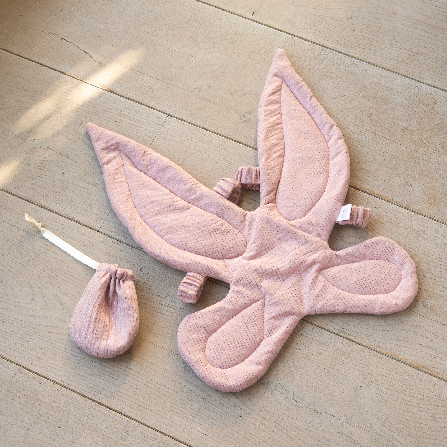 Trekkoord zakje shimmer - Old Pink