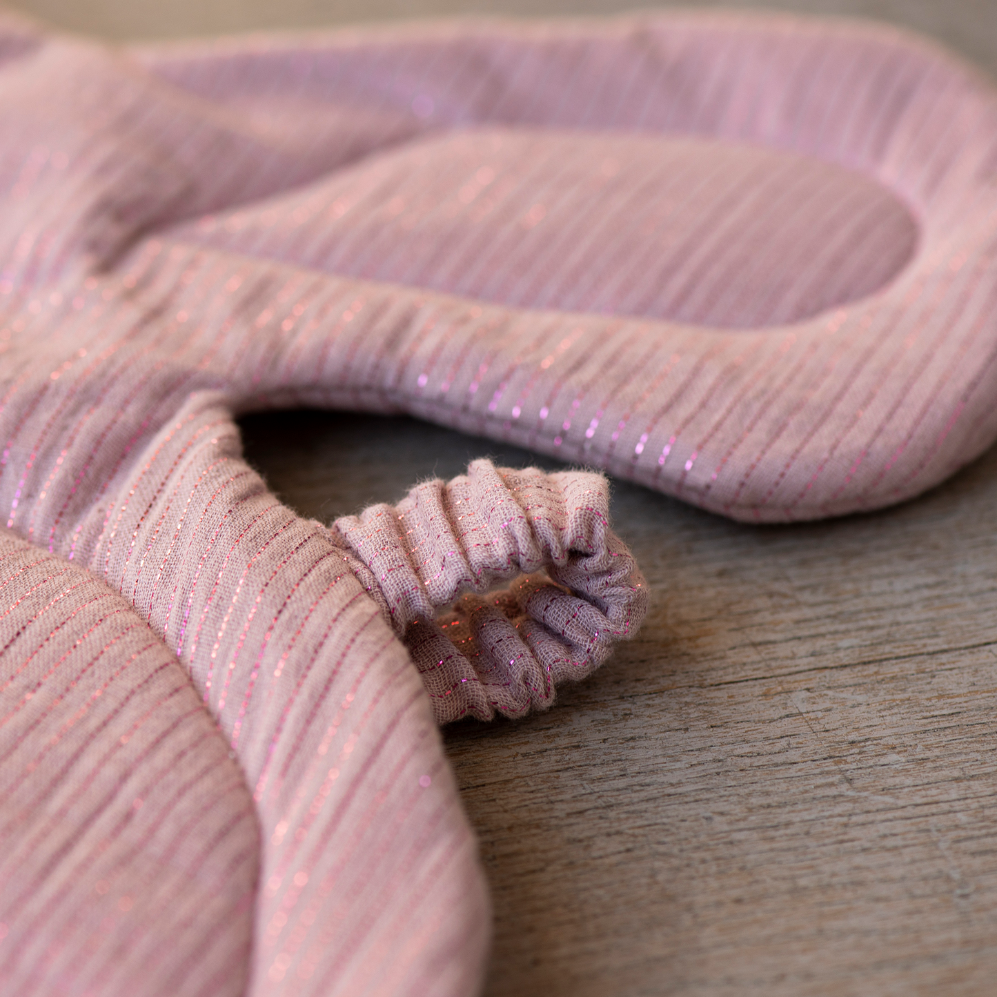 Trekkoord zakje shimmer - Old Pink