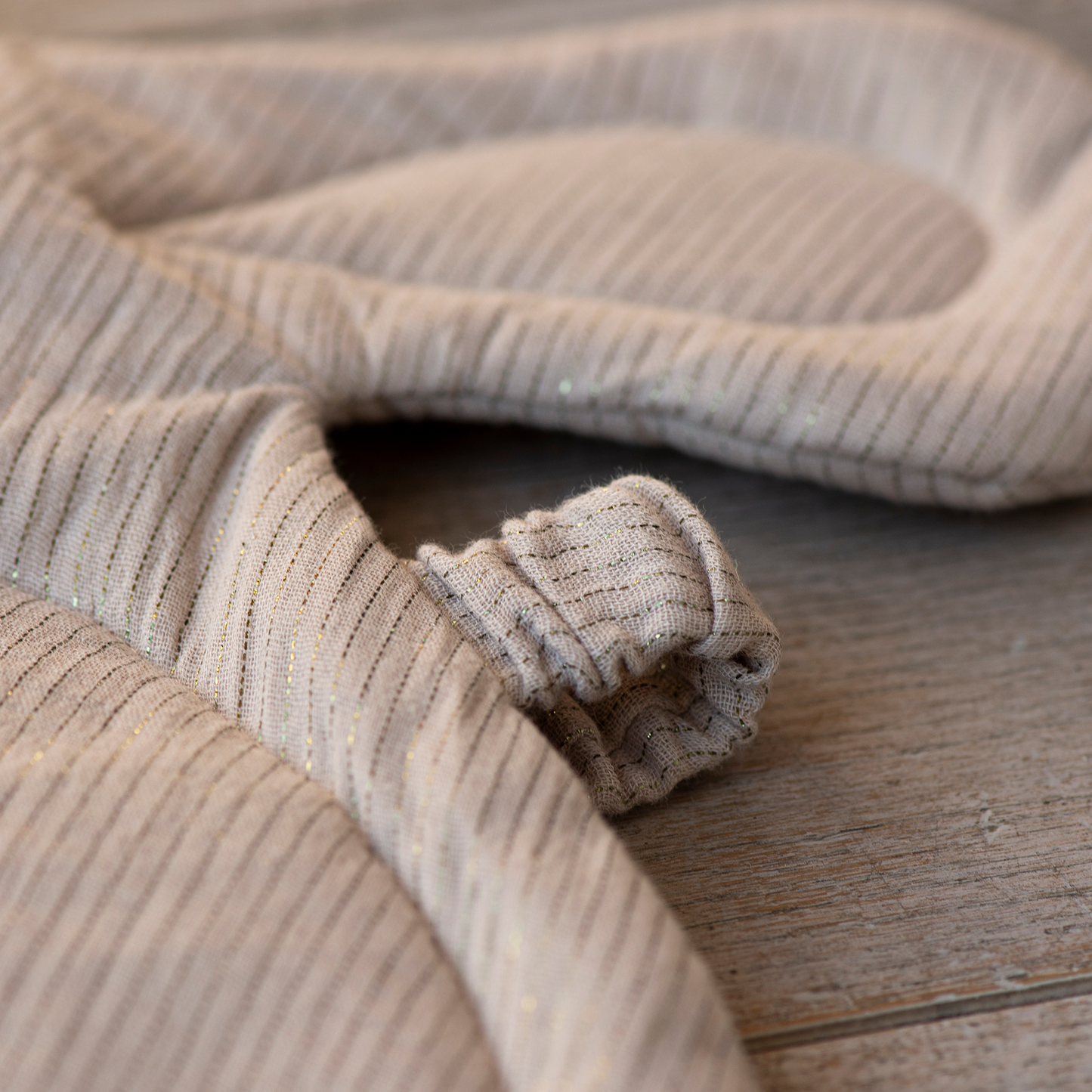 Trekkoord zakje shimmer - Soft Taupe