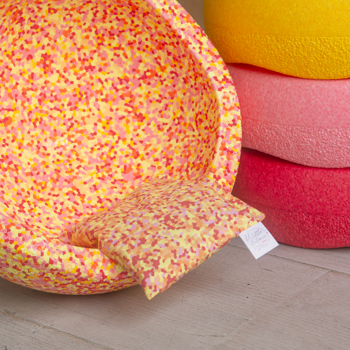 Super warm confetti pittenzakje met stapelstein