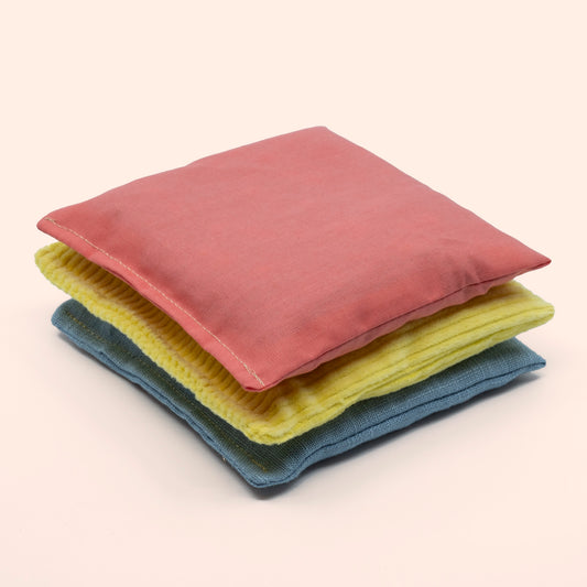 3 pastel sensorische pittenzakjes