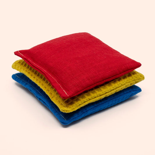 3 sensorische regenboog pittenzakjes