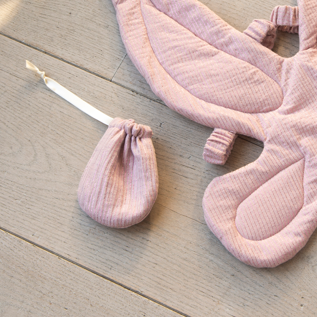 Trekkoord zakje shimmer - Old Pink