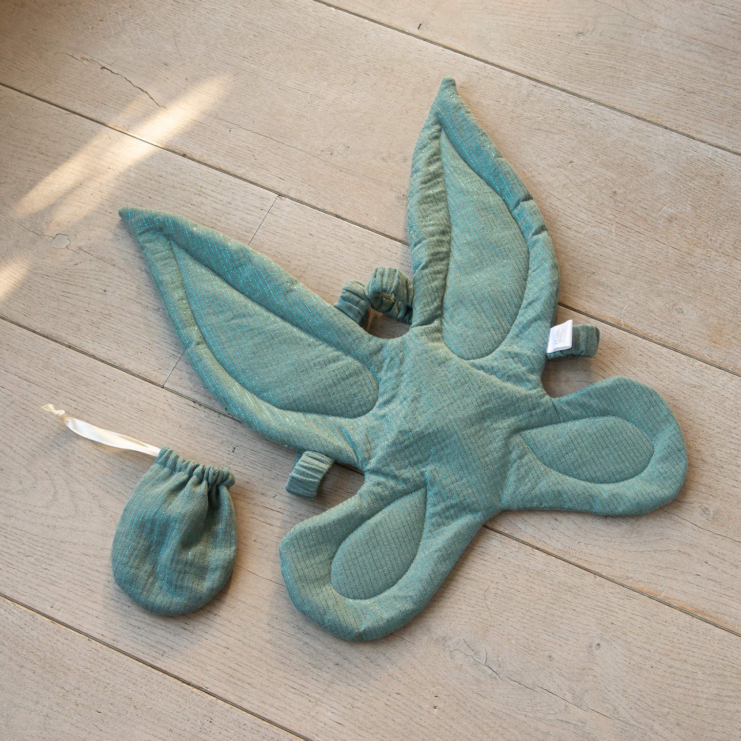 Verkleed vleugels shimmer - Dusty Green