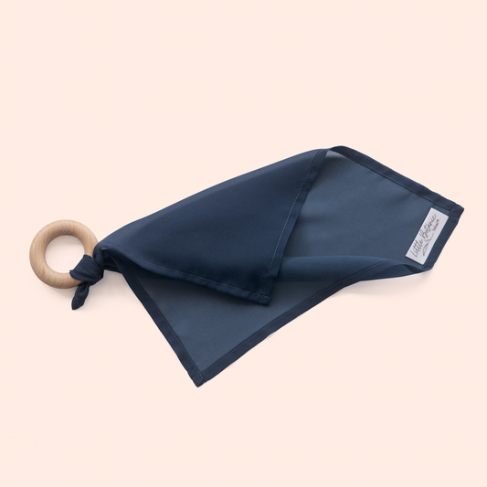 Playcycle speeldoek klein - 30cm - met houten ring - donkerblauw
