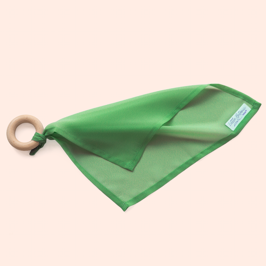 Playcycle speeldoek klein - 30cm - met houten ring - felgroen