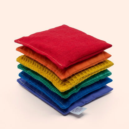 Sensorische pittenzakjes - Regenboog - 6 stuks