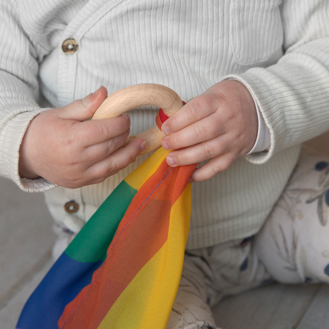 Duurzaam kraamcadeau mintgroen – met pittenzakjes & speeldoek