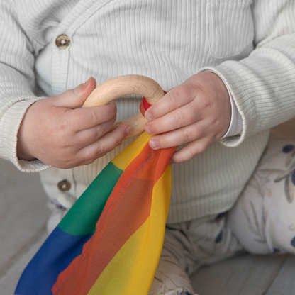 Duurzaam kraamcadeau mintgroen – met pittenzakjes & speeldoek