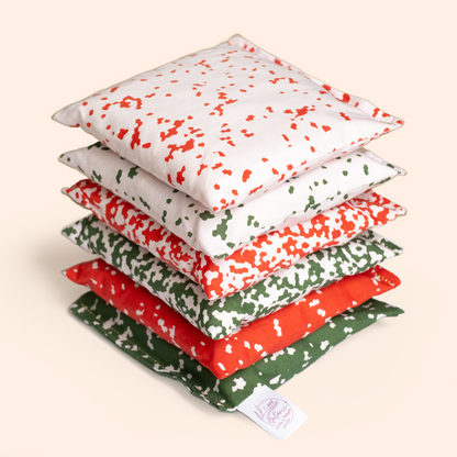Sensorische pittenzakjes - Confetti's Red, Blush & Darkgreen Christmas special - 6 stuks