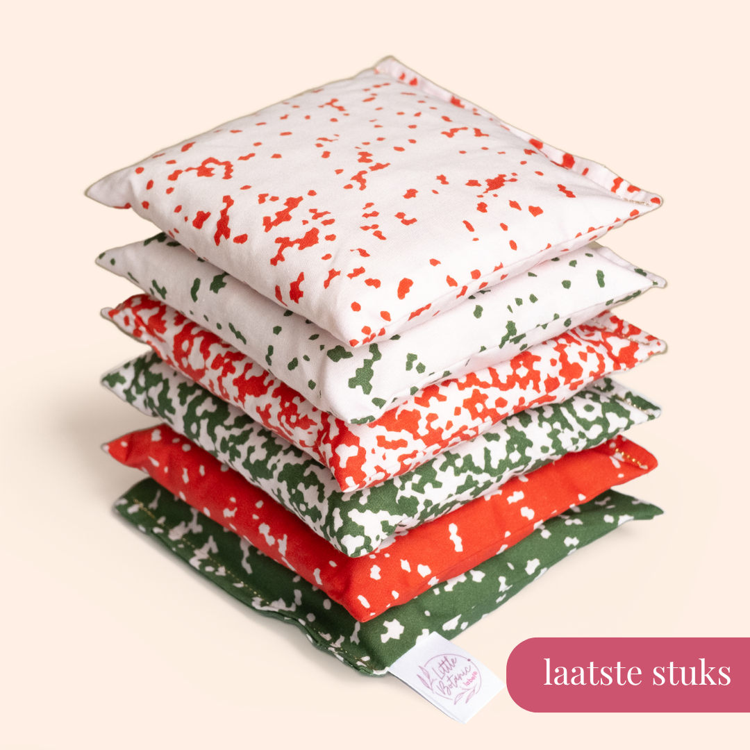 Sensorische pittenzakjes - Confetti's Red, Blush & Darkgreen Christmas special - 6 stuks