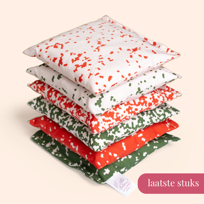 Sensorische pittenzakjes - Confetti's Red, Blush & Darkgreen Christmas special - 6 stuks